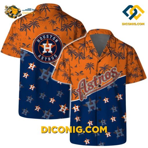 MLB Houston Astros Hawaiian Shirt Custom Palms & Stars Island Vibe