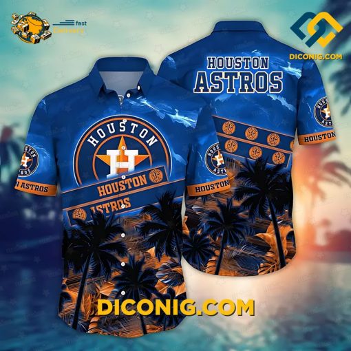MLB Houston Astros Hawaiian Shirt Custom Sunset Palms