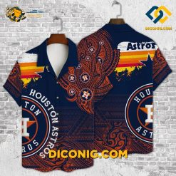 houston astros hawaiian shirt tribal blaze