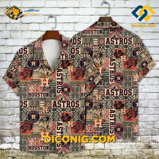 MLB Houston Astros Hawaiian Shirt Custom Tribal Heritage