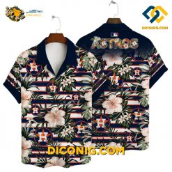 MLB Houston Astros Hawaiian Shirt Custom Tropical Stripes