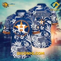 MLB Houston Astros Hawaiian Shirt Custom White Floral Breeze