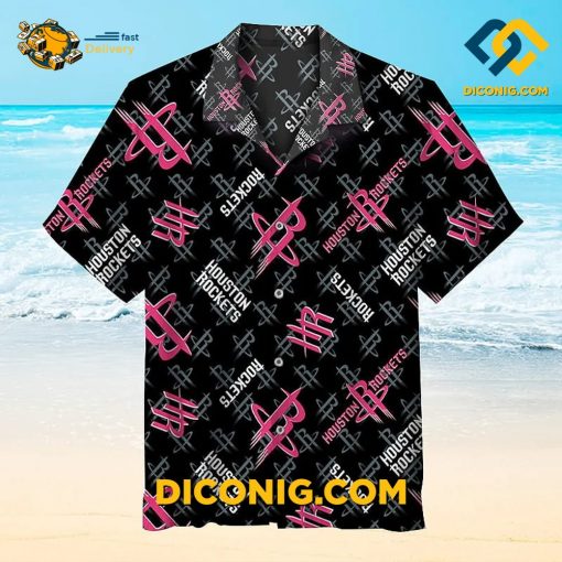NBA Houston Rockets Hawaiian Shirt Custom Neon Logo