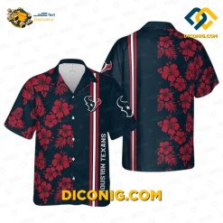 MLB Houston Texans Hawaiian Shirt Custom Red Hibiscus