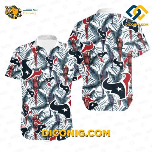 MLB Houston Texans Hawaiian Shirt Custom Tropical Parrot