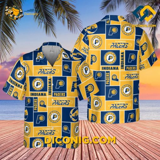 NBA Indiana Pacers Hawaiian Shirt Custom Block Style Beach