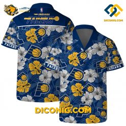 NBA Indiana Pacers Hawaiian Shirt Custom Hibiscus Bloom