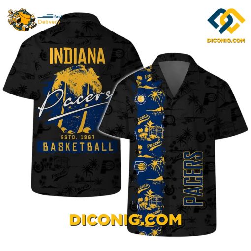 NBA Indiana Pacers Hawaiian Shirt Custom Palm Paradise