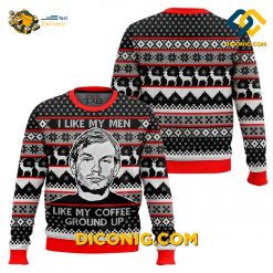 Jeffrey Dahmer Christmas Ugly Sweater I Like My Men Like My Coffee Ground Up