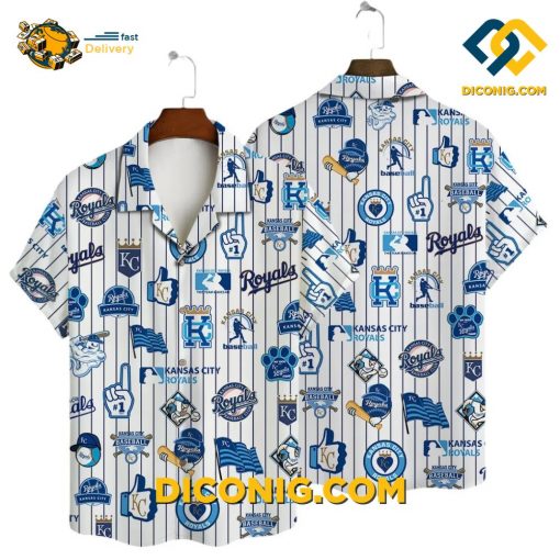 MLB Kansas City Royals Hawaiian Shirt Custom Classic Baseball Icons