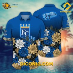 MLB Kansas City Royals Hawaiian Shirt Custom Floral Majesty