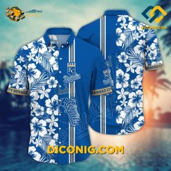 MLB Kansas City Royals Hawaiian Shirt Custom Floral Waves