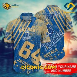 MLB Kansas City Royals Hawaiian Shirt Custom Retro Stripes