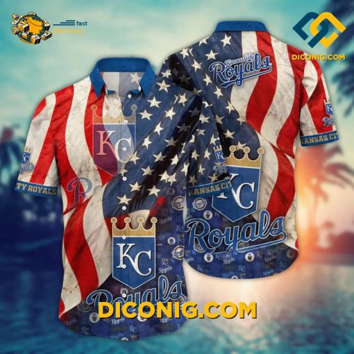 MLB Kansas City Royals Hawaiian Shirt Custom Stars & Stripes
