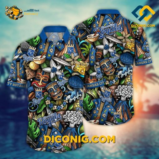 MLB Kansas City Royals Hawaiian Shirt Custom Tiki Paradise