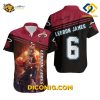 NBA Lebron James 6 Miami Heat Hawaiian Shirt Custom Legend Dribbling Fire