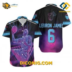 NBA Lebron James 6 Miami Heat Hawaiian Shirt Custom Legend Vice Art