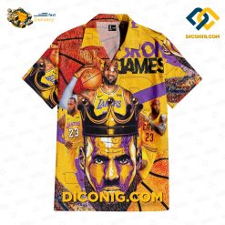 NBA LeBron James Los Angeles Lakers Hawaiian Shirt Custom Crowned Legacy
