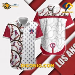 MLB Los Angeles Angels Hawaiian Shirt Custom Baseball Stitch
