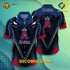 MLB Los Angeles Angels Hawaiian Shirt Custom Dark Strike