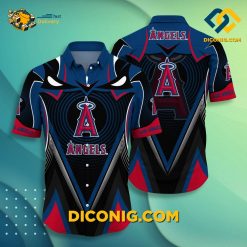 MLB Los Angeles Angels Hawaiian Shirt Custom Dark Strike