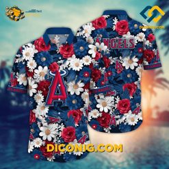 MLB Los Angeles Angels Hawaiian Shirt Custom Floral Bloom