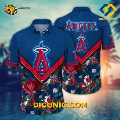 MLB Los Angeles Angels Hawaiian Shirt Custom Floral Vibe