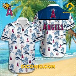 MLB Los Angeles Angels Hawaiian Shirt Custom Palm Paradise