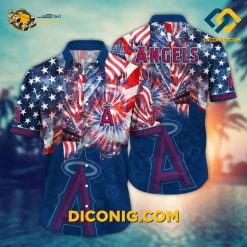 MLB Los Angeles Angels Hawaiian Shirt Custom Patriotic Fireworks