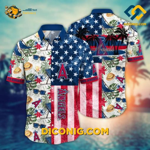 MLB Los Angeles Angels Stars Palms Hawaiian Shirt