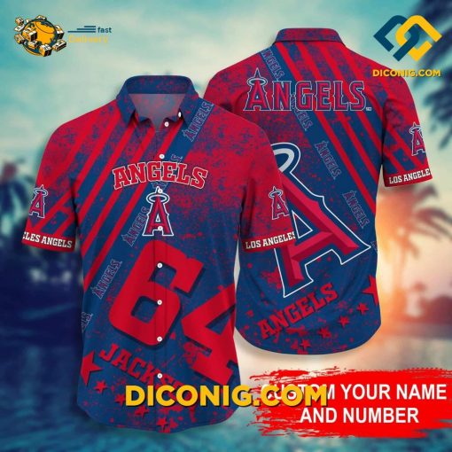 MLB Los Angeles Angels Hawaiian Shirt Custom Stripe
