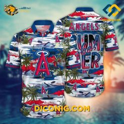 MLB Los Angeles Angels Hawaiian Shirt Custom Tropical Sunset