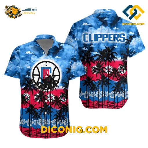 NBA Los Angeles Clippers Hawaiian Shirt Custom Tropical Sunset