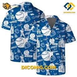 MLB Los Angeles Dodgers Hawaiian Shirt Custom Baseball Doodle