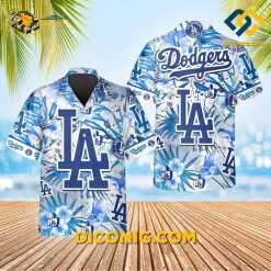 MLB Los Angeles Dodgers Hawaiian Shirt Custom Big Logo Floral