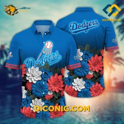 MLB Los Angeles Dodgers Hawaiian Shirt Custom Bold Floral