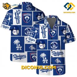 MLB Los Angeles Dodgers Hawaiian Shirt Custom Icon Block
