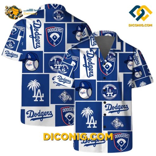MLB Los Angeles Dodgers Hawaiian Shirt Custom Icon Block
