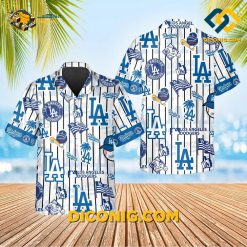 MLB Los Angeles Dodgers Hawaiian Shirt Custom Icon Stripe