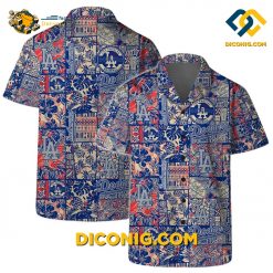 los angeles dodgers hawaiian shirt retro patchwork