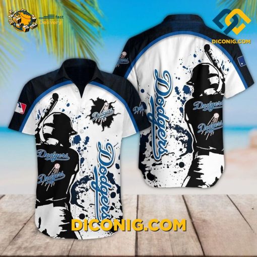 MLB Los Angeles Dodgers Hawaiian Shirt Custom Splatter Baseball