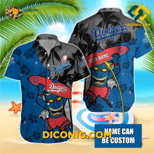 MLB Los Angeles Dodgers Hawaiian Shirt Custom Tiki Surfer