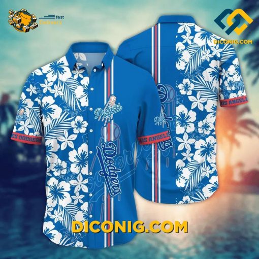 MLB Los Angeles Dodgers Hawaiian Shirt Custom Tropical Hibiscus