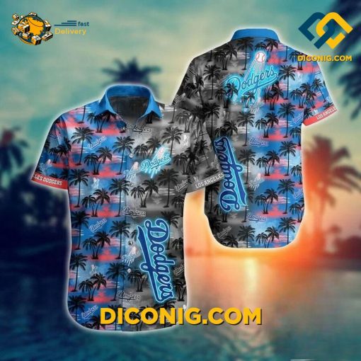 MLB Los Angeles Dodgers Hawaiian Shirt Custom Tropical Twilight