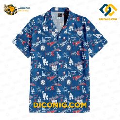 los angeles dodgers hawaiian shirt vintage blue