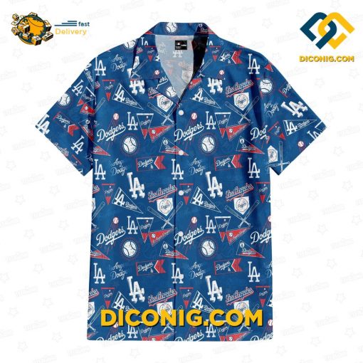 MLB Los Angeles Dodgers Hawaiian Shirt Custom Vintage Blue