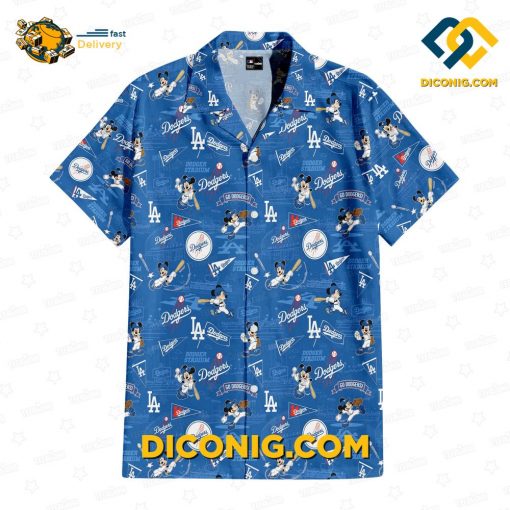 MLB Los Angeles Dodgers Hawaiian Shirt Custom x Mickey