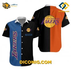 NBA Los Angeles Lakers Hawaiian Shirt Custom Bold Color Block