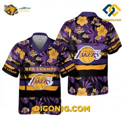 NBA Los Angeles Lakers Hawaiian Shirt Custom Floral Champs