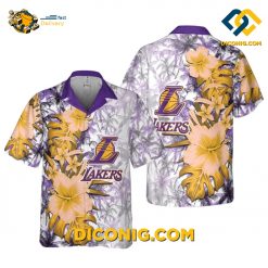 NBA Los Angeles Lakers Hawaiian Shirt Custom Hibiscus Breeze